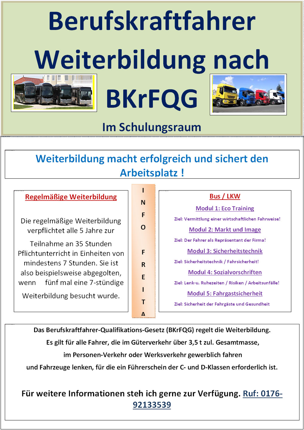 Berufskraftfahrer-Weiterbildung nach BKrFQG